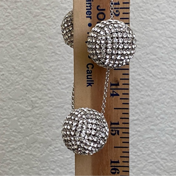 SWAROVSKI Signed Ladies PIN-UP Crystal Rhinestone Silver Gold Balls 30” Necklace - Picture 11 of 15